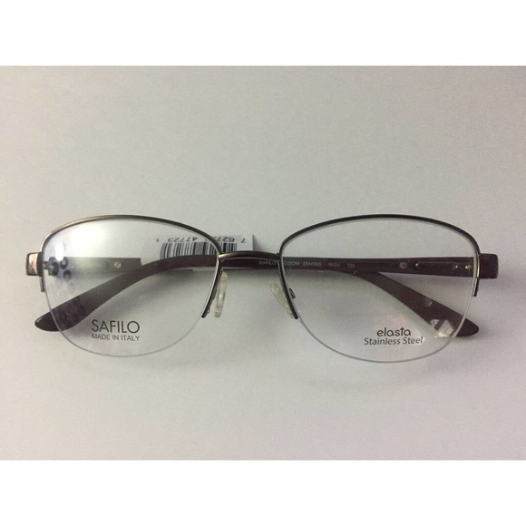 New Safilo Emozioni Eyeglasses Grey/Chocolate 53-17-135 Frames - Picture 1 of 3